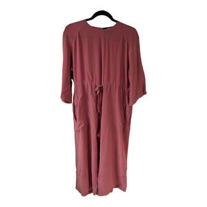 No. 6 Store Size 0 Ida Jumpsuit Pink Tie Waist Drawstring Pockets 3/4 Sleeves
